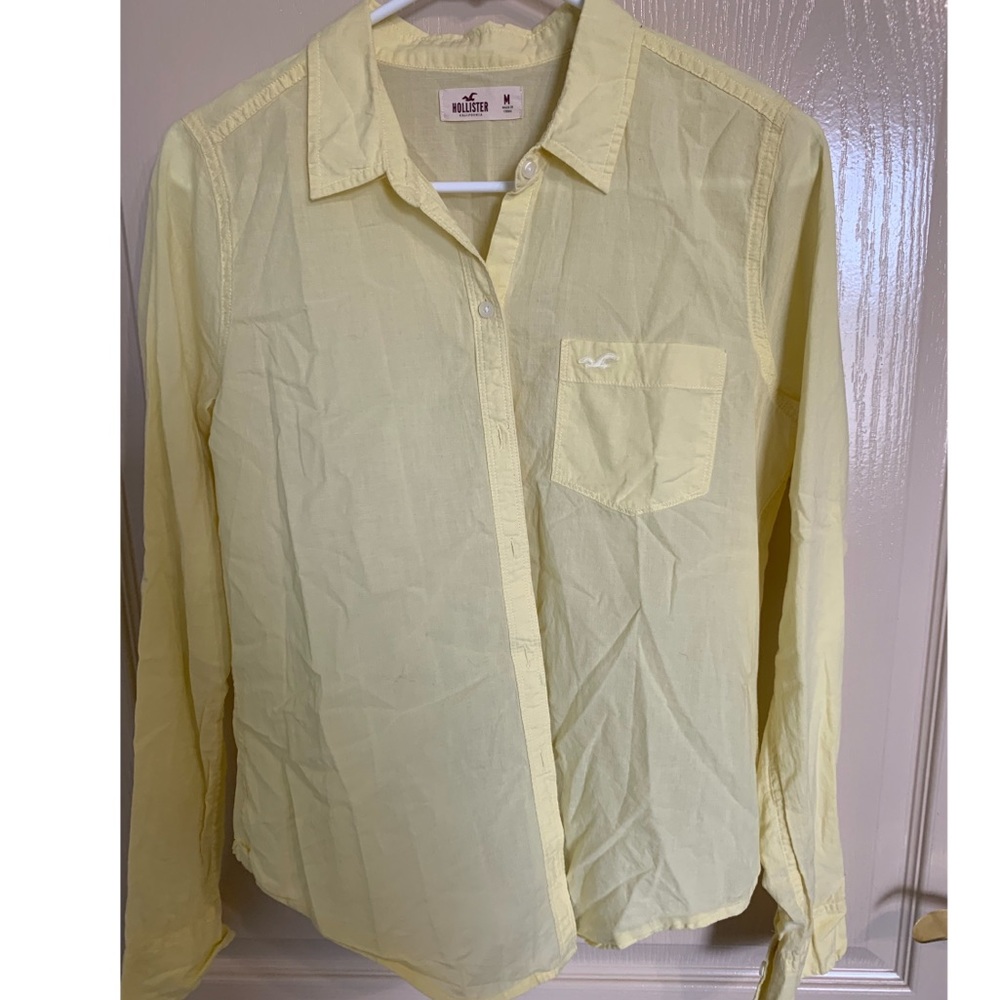 Hollister yellow button up
